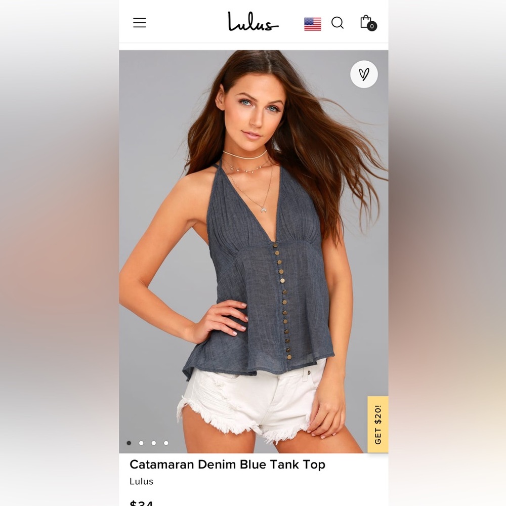 Lulu’s Catamaran Denim Blue Tank Top